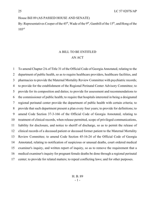 Extracting Text from Georgia Legislative Bills