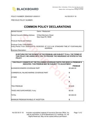Extracting Business Insurance Details from BOP PDF